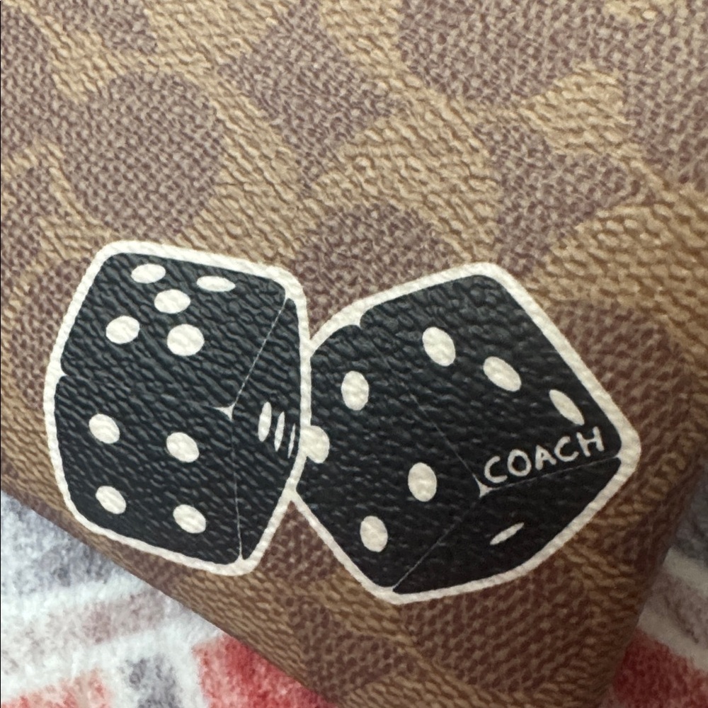 New! Coach Signature Dinosaur Corner Zip Wristlet (model CW856) Brown Wristlet - Picture 8 of 9